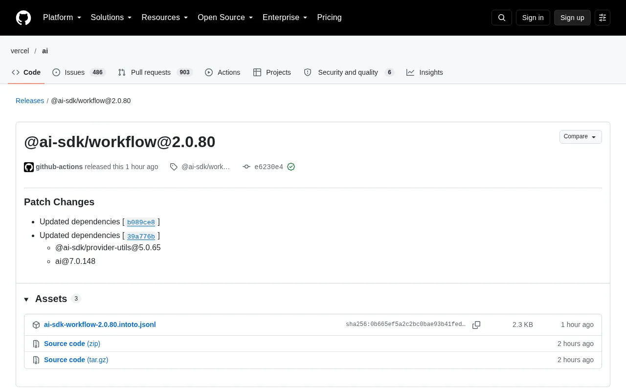 @ai-sdk/workflow 2.0.80 Release Analysis: Dependency Coordination in the AI Workflow Ecosystem