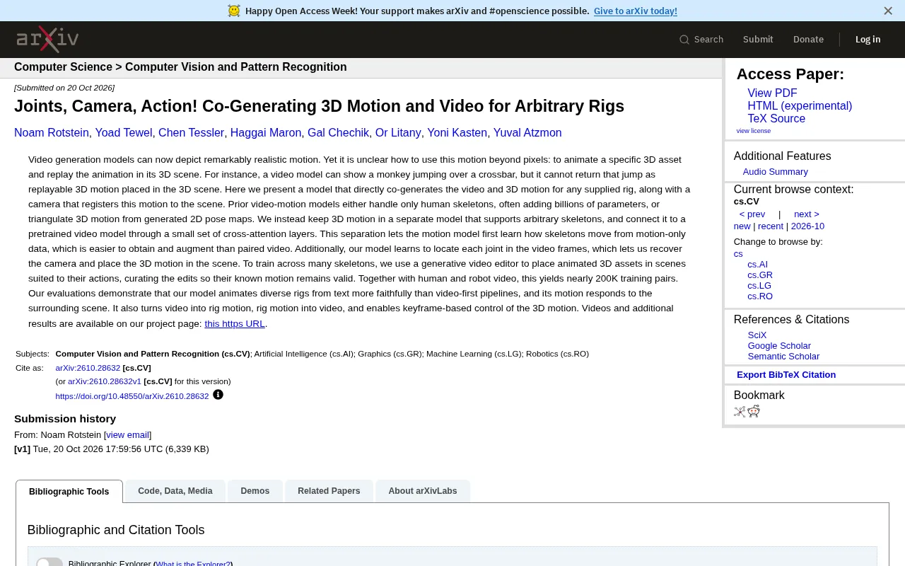 NVIDIA's New Research: Joint Video and 3D Motion Generation, Any Rig Can Move
