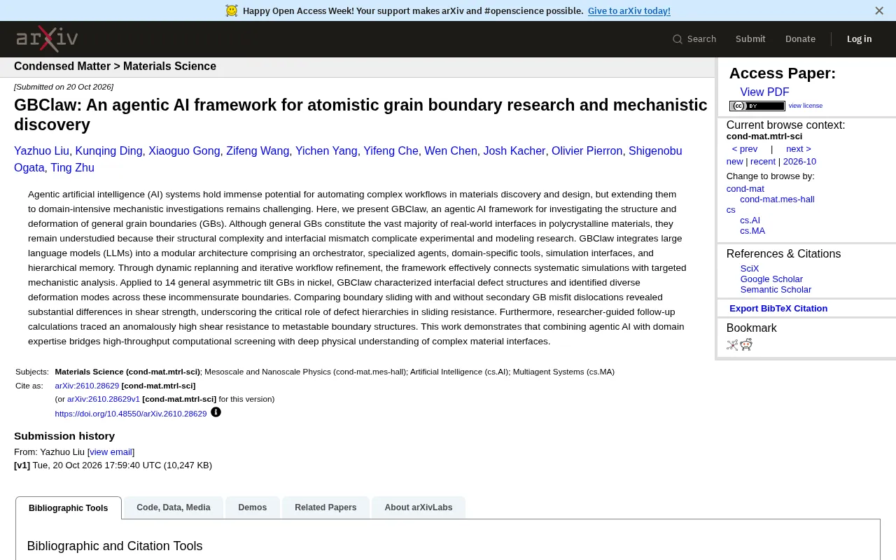 GBClaw: Unlocking Deep Mechanistic Discovery in Grain Boundary Research with AI Agents
