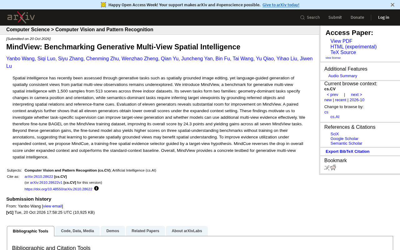 MindView:多视图空间智能生成基准,11个模型均不及格