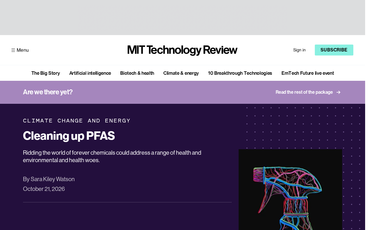 PFAS "Forever Chemicals" Cleanup Technology: From Predicament to Breakthrough