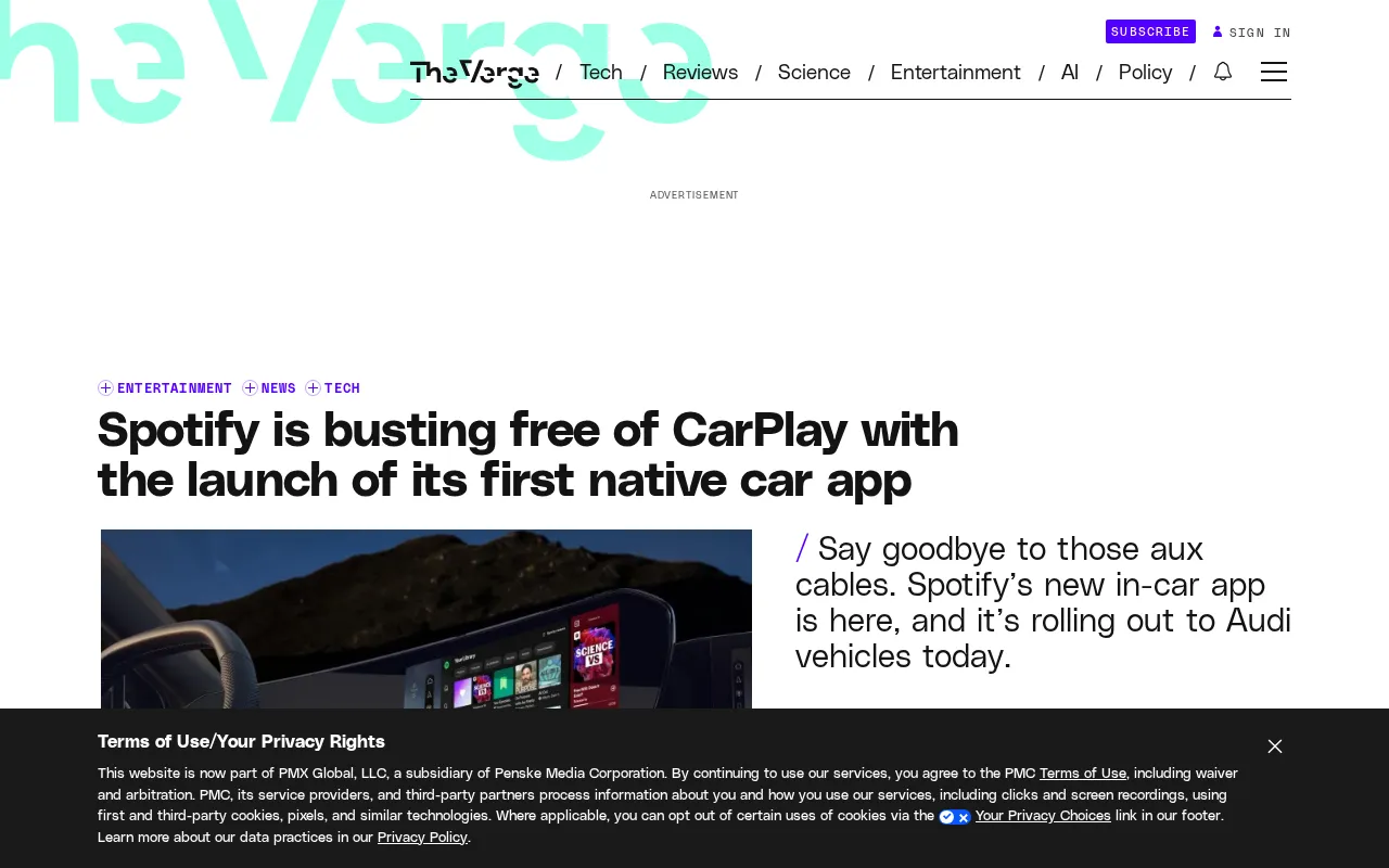 Spotify推出首款原生车载应用,脱离CarPlay