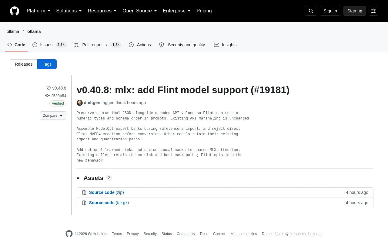 MLX Framework Adds Flint Model Support: v0.40.8 Update Analysis