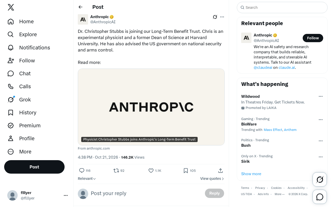 Anthropic长期利益信托迎来哈佛物理学家Christopher Stubbs
