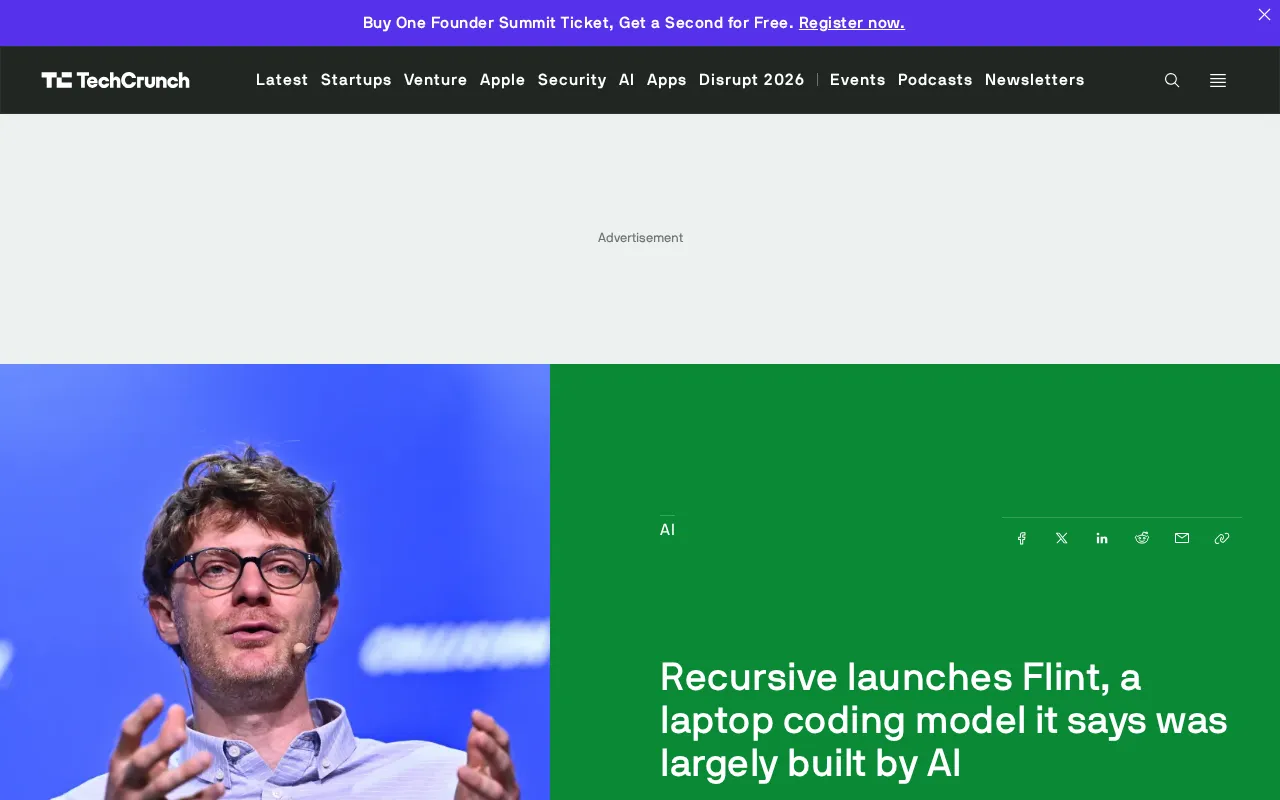 Recursive Releases Flint: An AI-Developed Laptop Coding Model