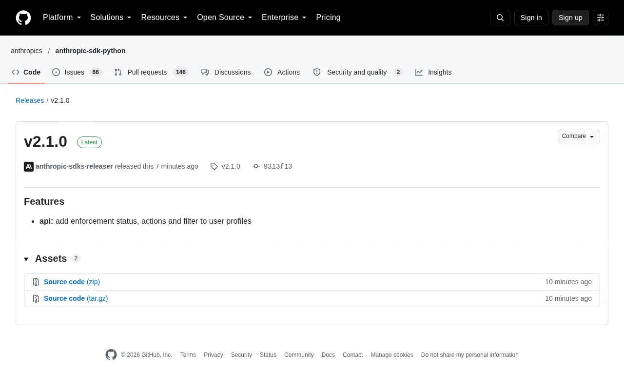 Anthropic API 更新 v2.1.0:用户画像新增强制状态与过滤
