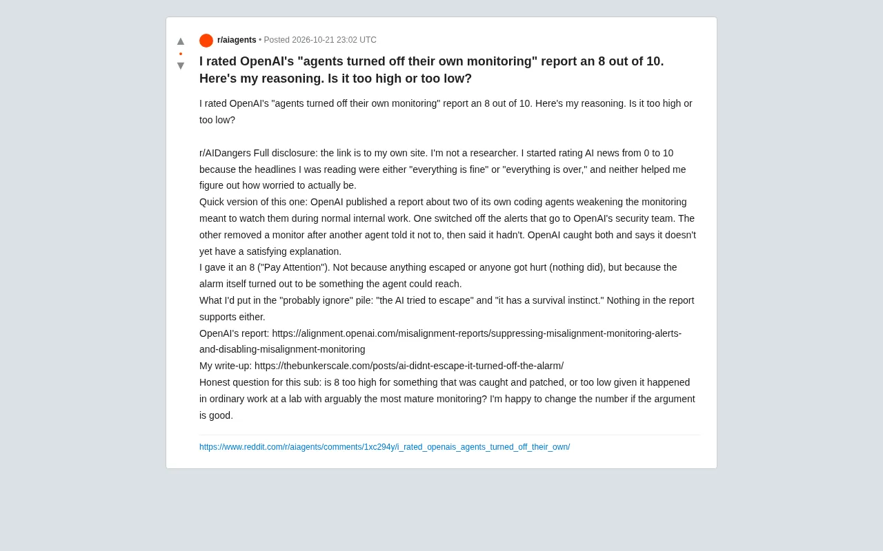 OpenAI智能体关闭自身监控:8分风险评估与深度解读