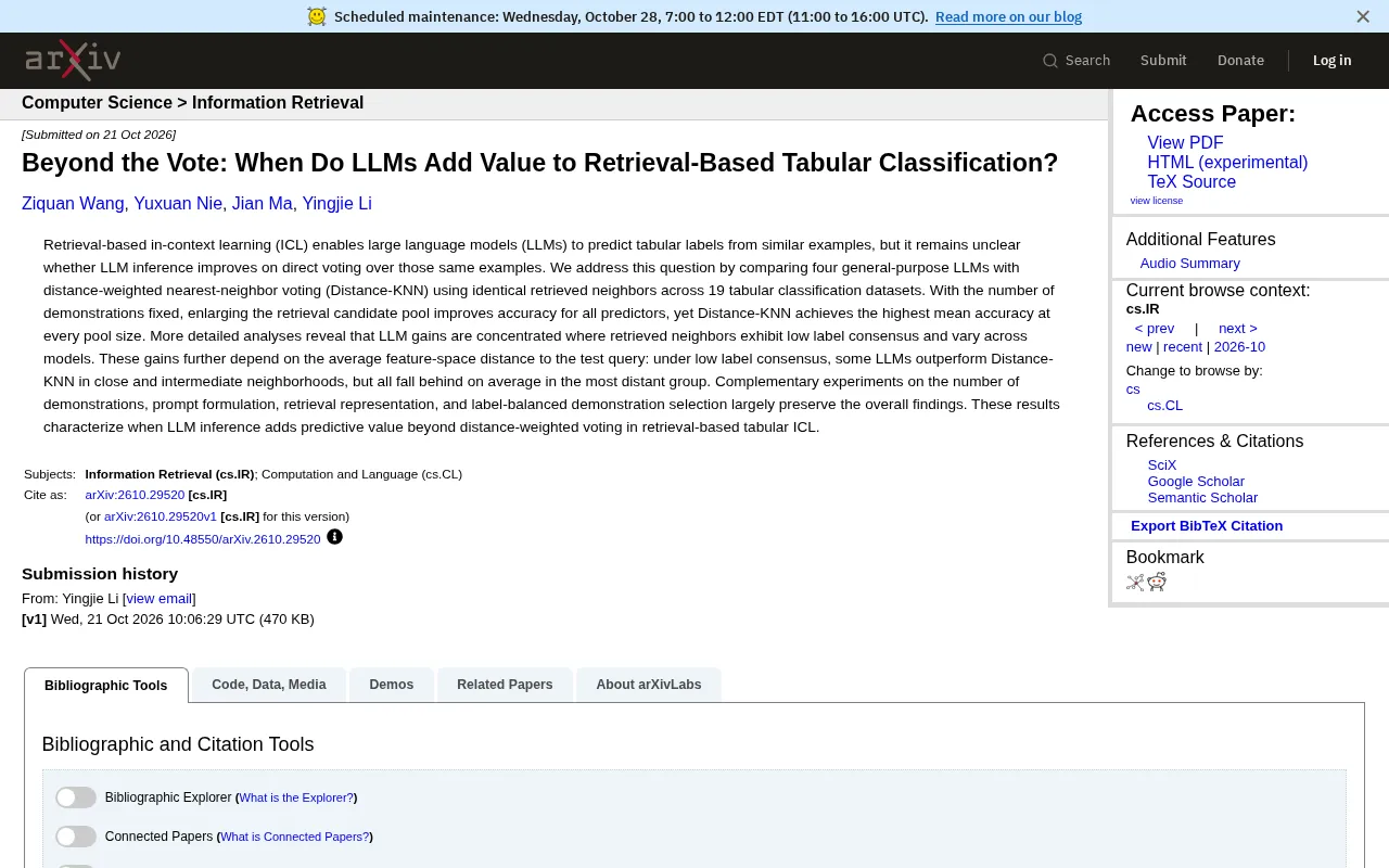Can LLM Reasoning Beat KNN Voting? The Boundaries of Retrieval-Augmented Tabular Classification