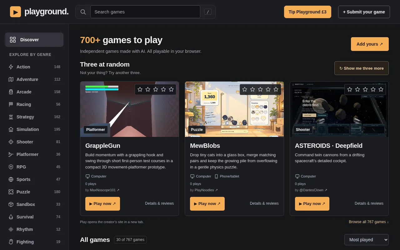New AI Game-Making Trend: Browser Game Collection Hits Hacker News