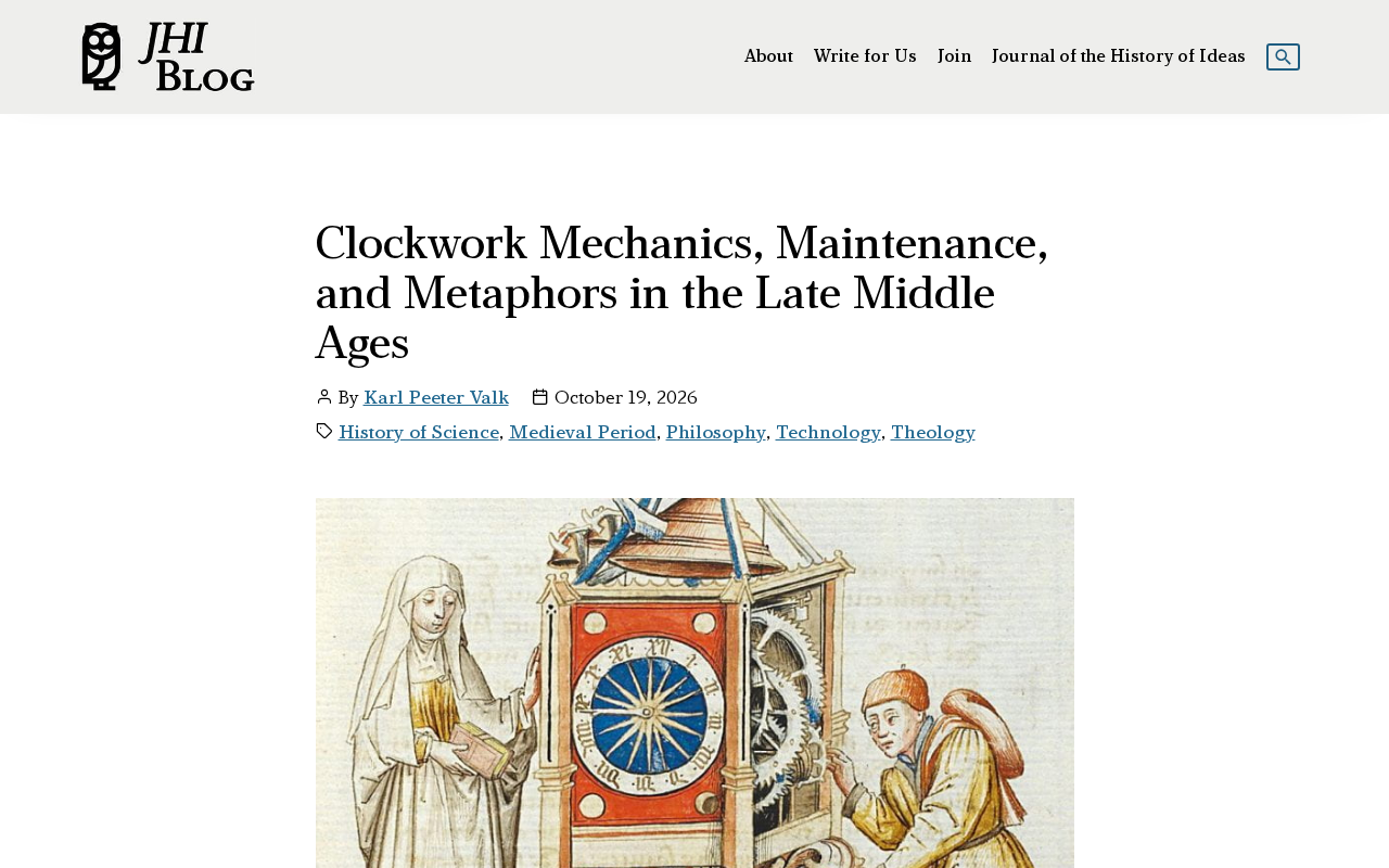 Medieval Clockwork: Maintenance, Metaphor, and the Machine Mind in the Age of AI