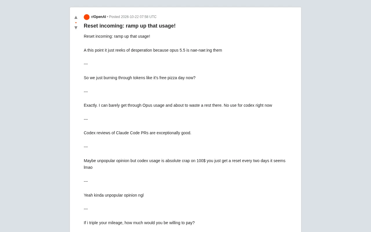 Reddit Buzz: Claude Opus 5.5 Quota Reset Sends Users on a Usage Spree