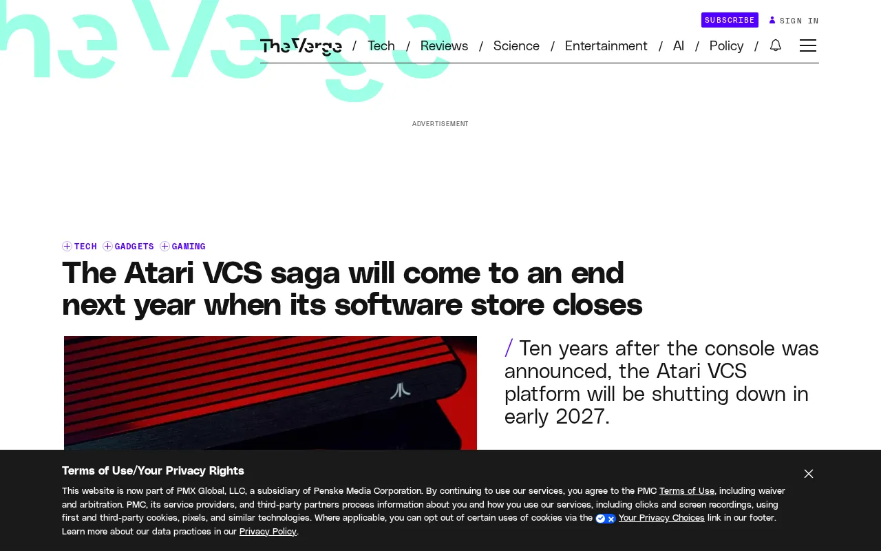 Atari VCS平台明年谢幕:软件商店关闭,十年坎坷路终结