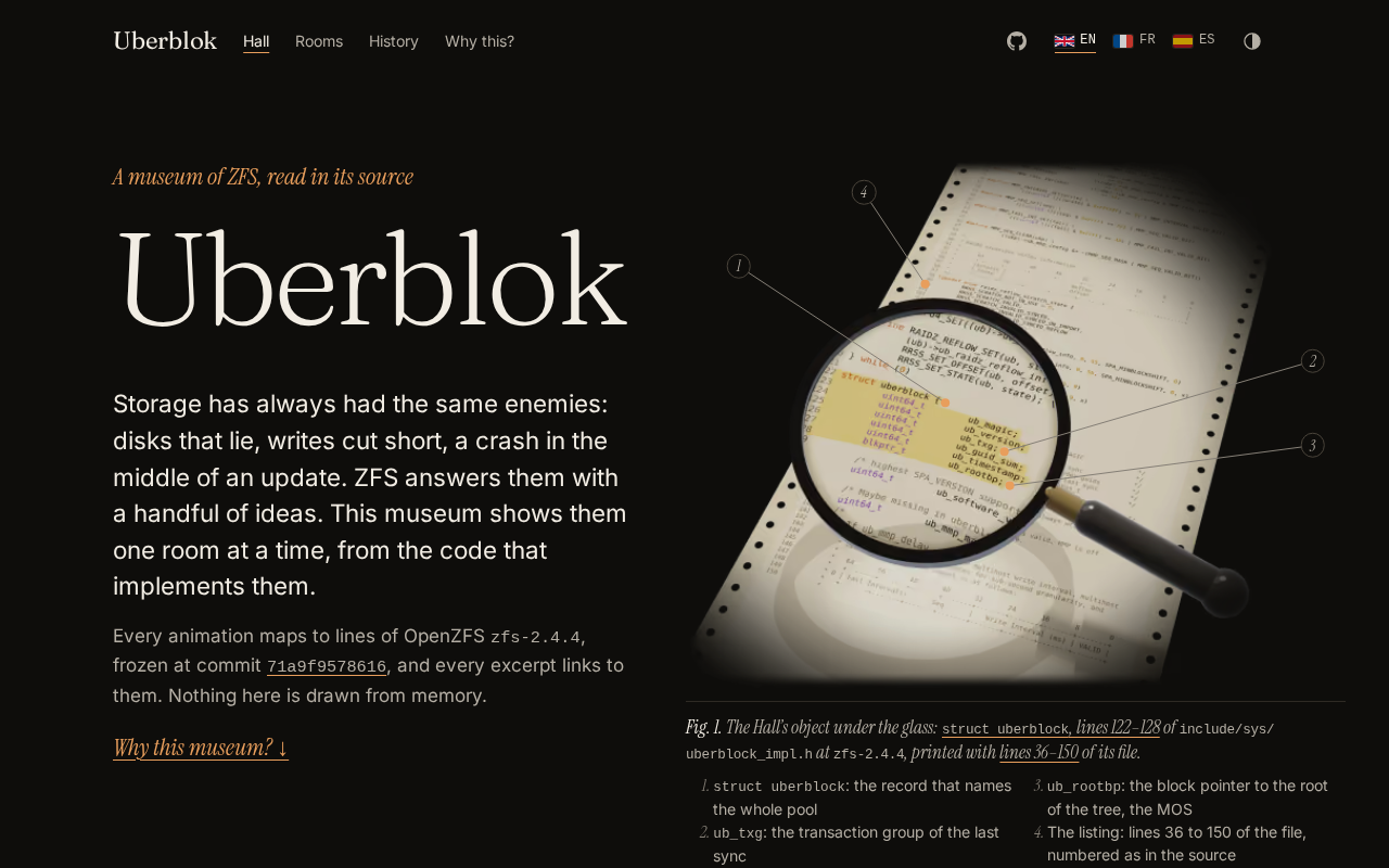 Uberblok:用互动博物馆方式探索ZFS内部机制