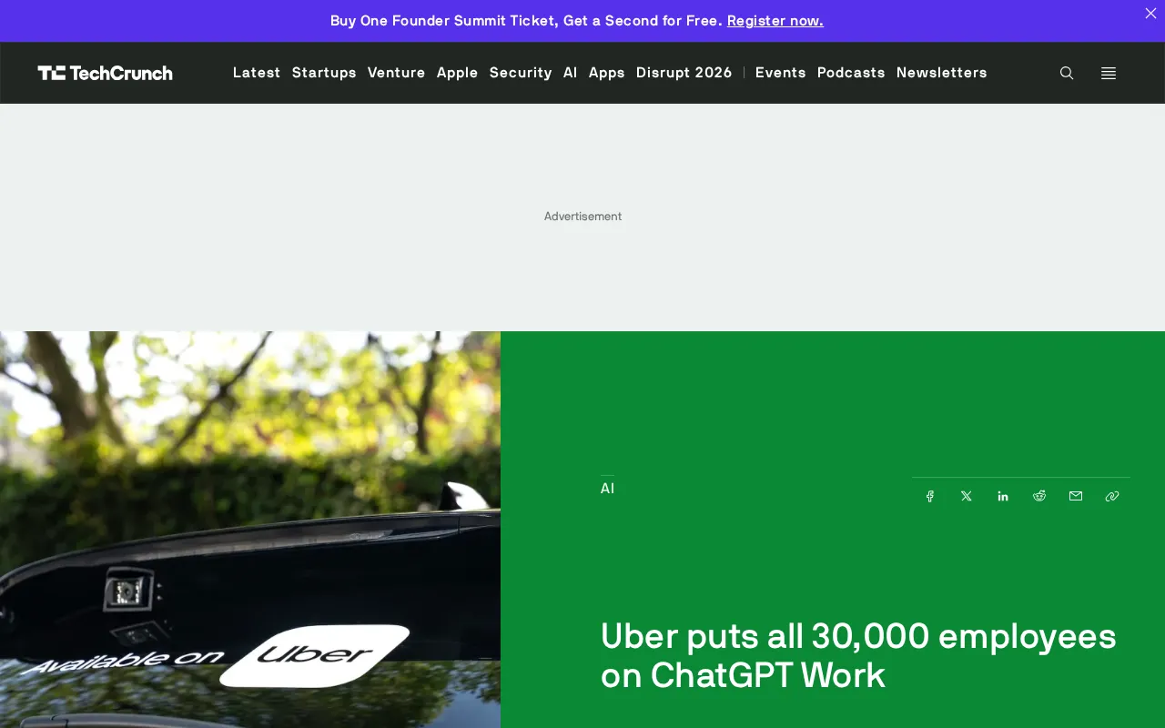 Uber全员部署ChatGPT Enterprise:3万员工AI化背后的战略逻辑