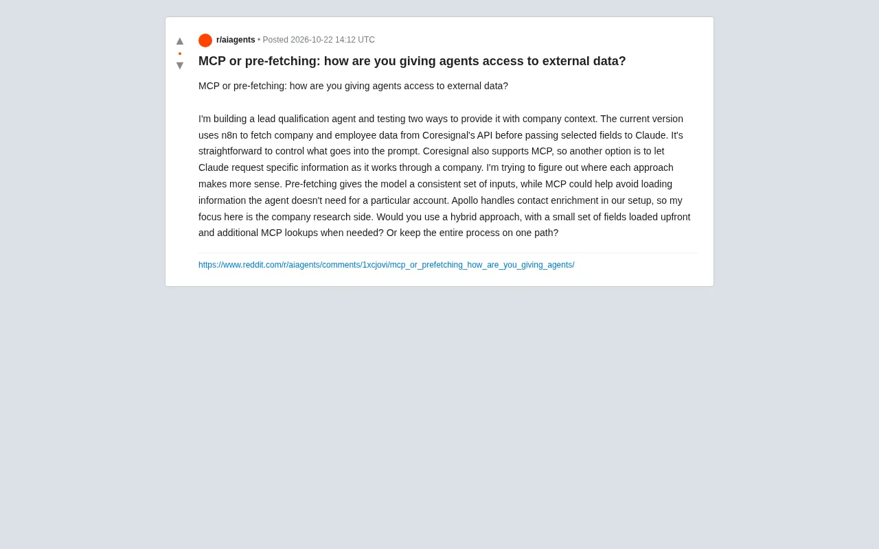 给Agent喂数据:MCP按需拉取还是预取?实战对比