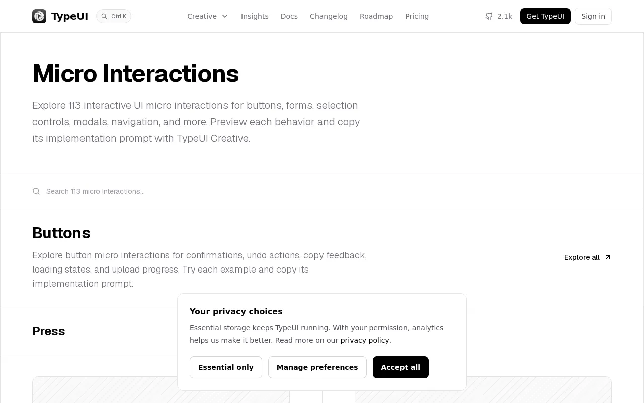 AI-Generated UI Micro-interaction Prompt Library: A New Show HN Tool