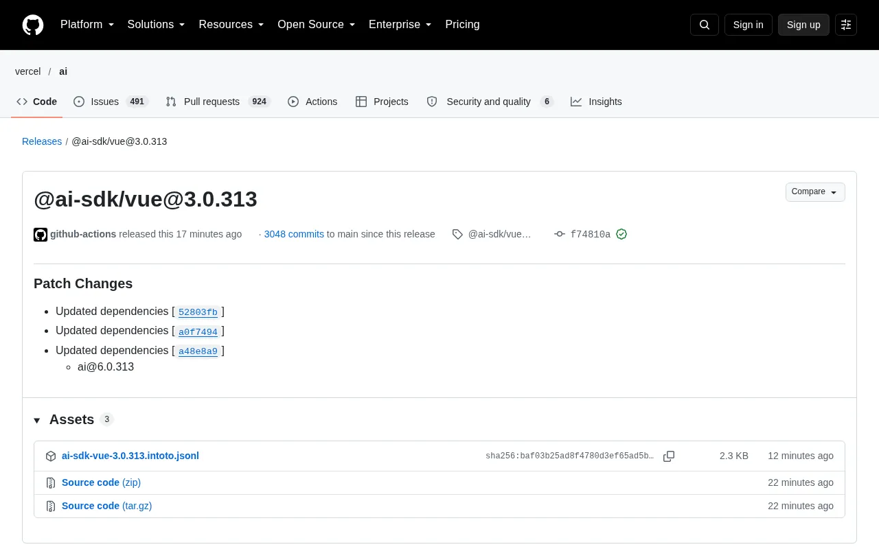 rss source: @ai-sdk/vue@3.0.313