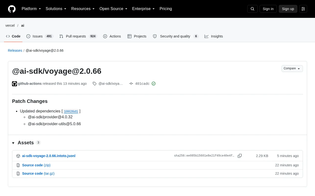 AI SDK Voyage 2.0.66 Update Analysis: The Ecosystem Signals Behind a Dependency Upgrade