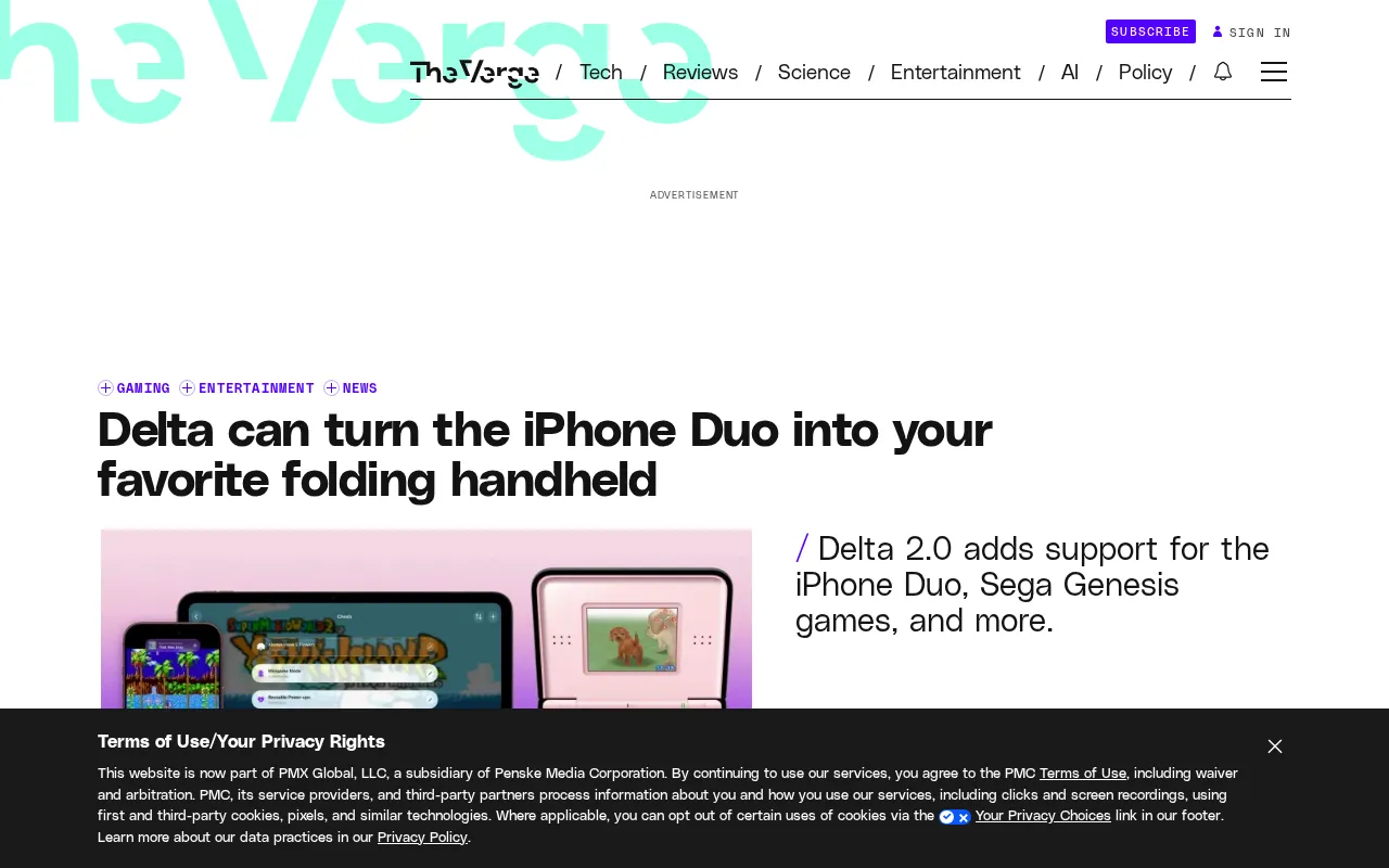 Delta 2.0 Update: iPhone Duo Turns Into a Foldable Handheld, Adds Sega Genesis Games