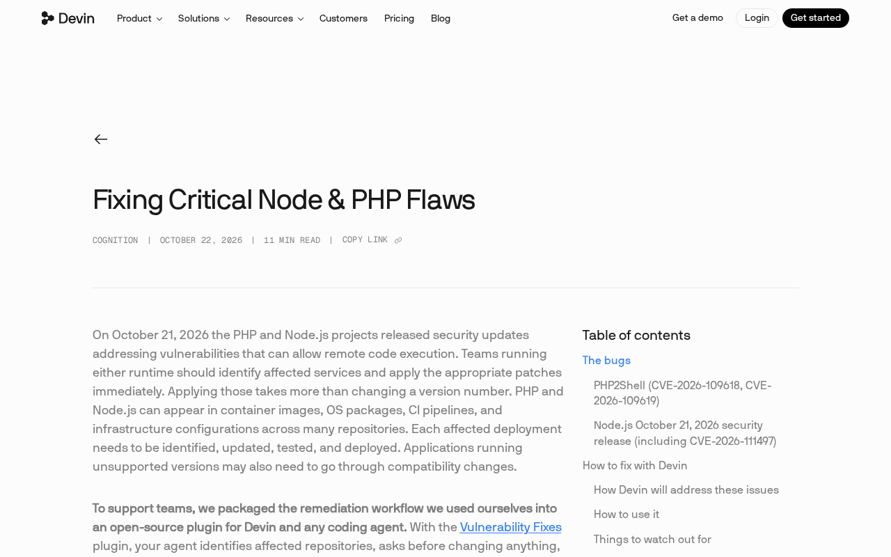 Node and PHP Hit by Remote Code Execution Vulnerabilities, Open-Source Plugin Enables Automatic Fixing