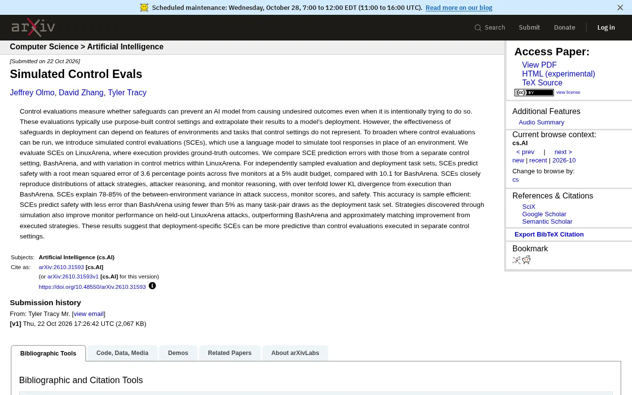 Simulated Control Evaluations: A New Paradigm for Predicting AI Safety with Language Models