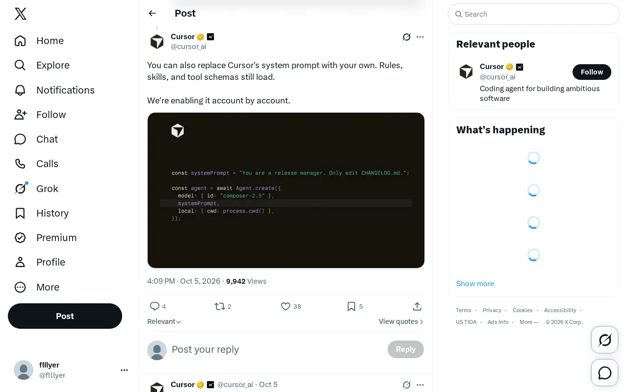 Cursor Opens Up System Prompt Customization: The Next Step in AI Coding Tool Controllability