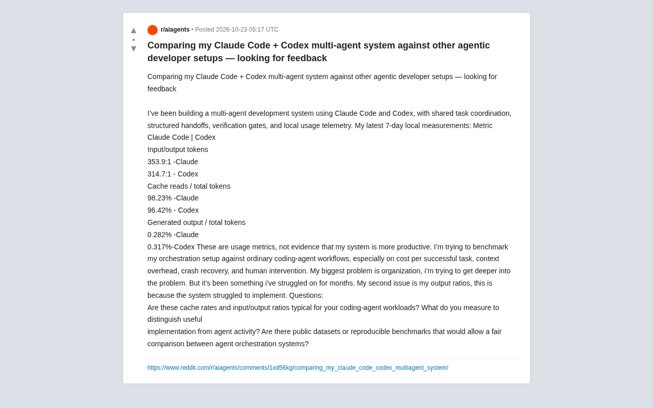 Claude Code + Codex Multi-Agent System Tested: The Real Problem Behind a 98% Cache Rate