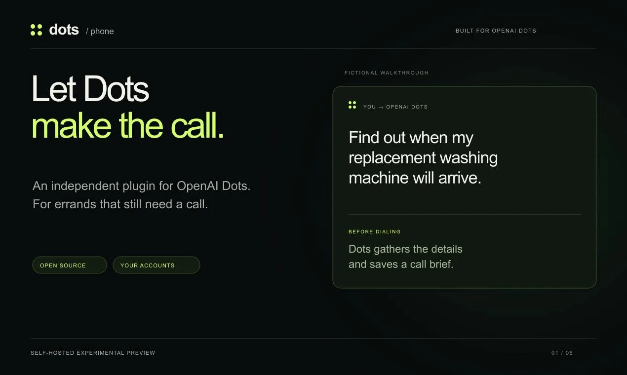 Dots Phone: A Phone Plugin for OpenAI Dots That Lets AI Make Calls