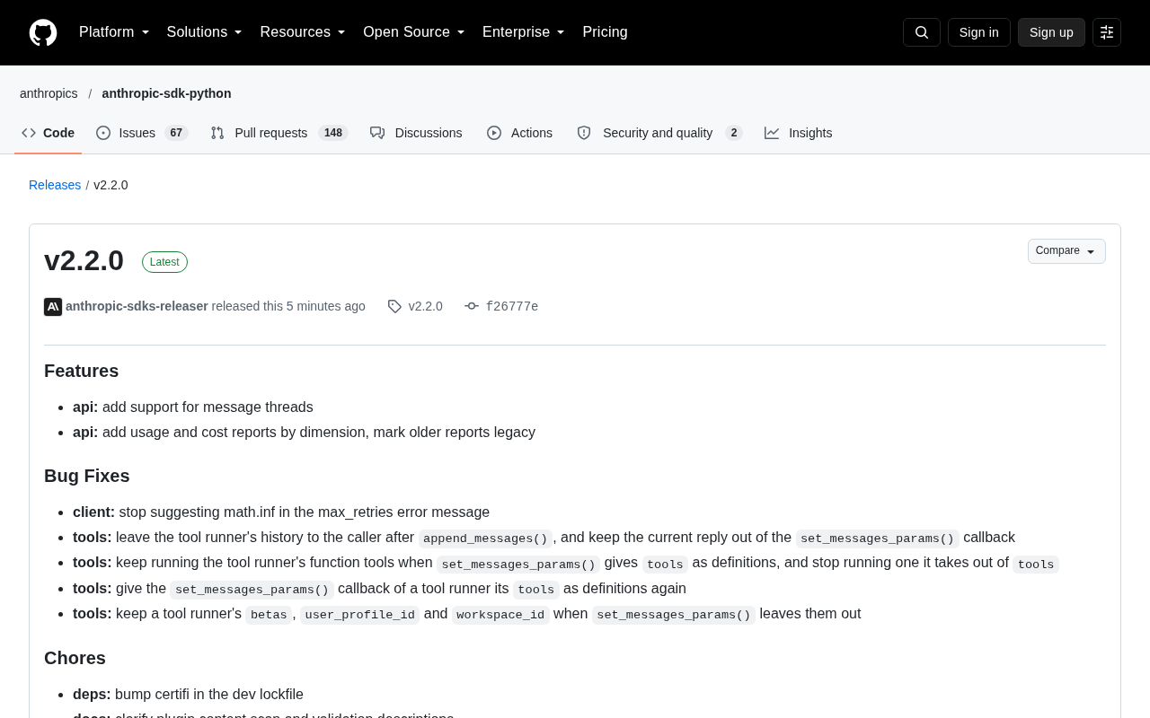 Anthropic SDK v2.2.0 Released: New Features for Message Threads and Cost Reports