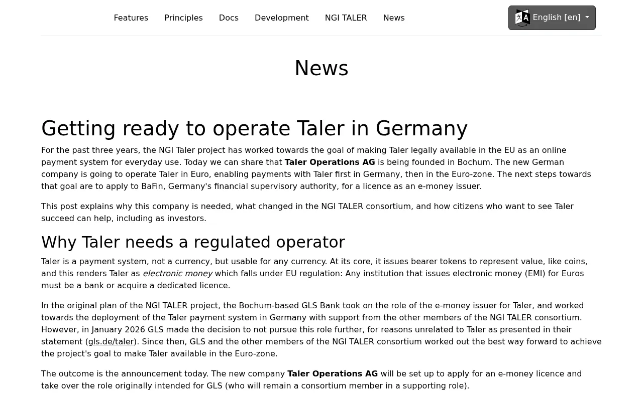 GNU Taler Is Coming to Germany: A New Choice for Private Payments