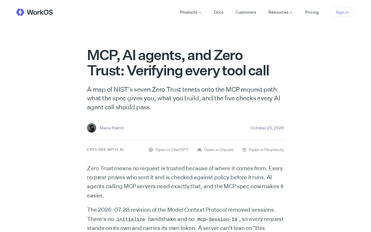 MCP and Zero Trust: Verifying Every AI Agent Tool Call
