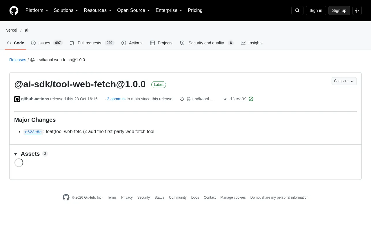 Vercel Releases @ai-sdk/tool-web-fetch: Web Fetching Tool for AI Apps Lands