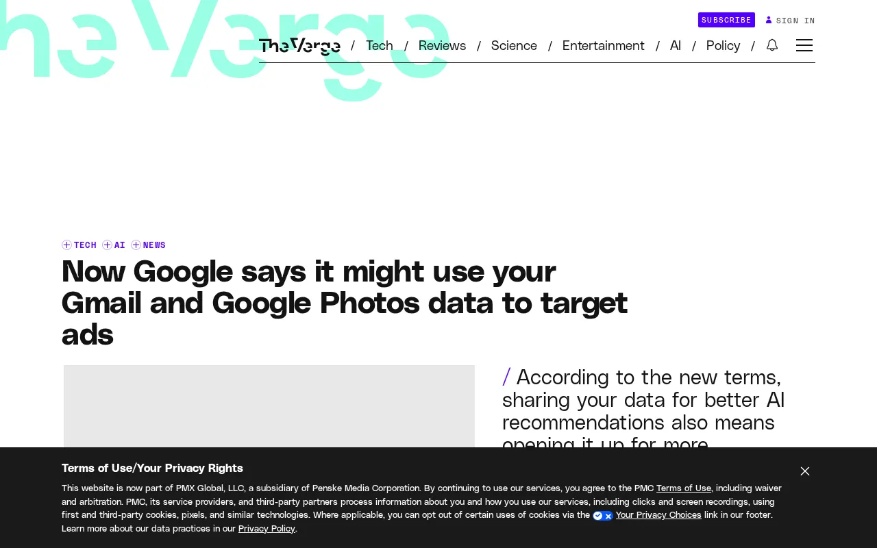 Google Privacy Policy Change: Gmail Data May Be Used for AI Advertising