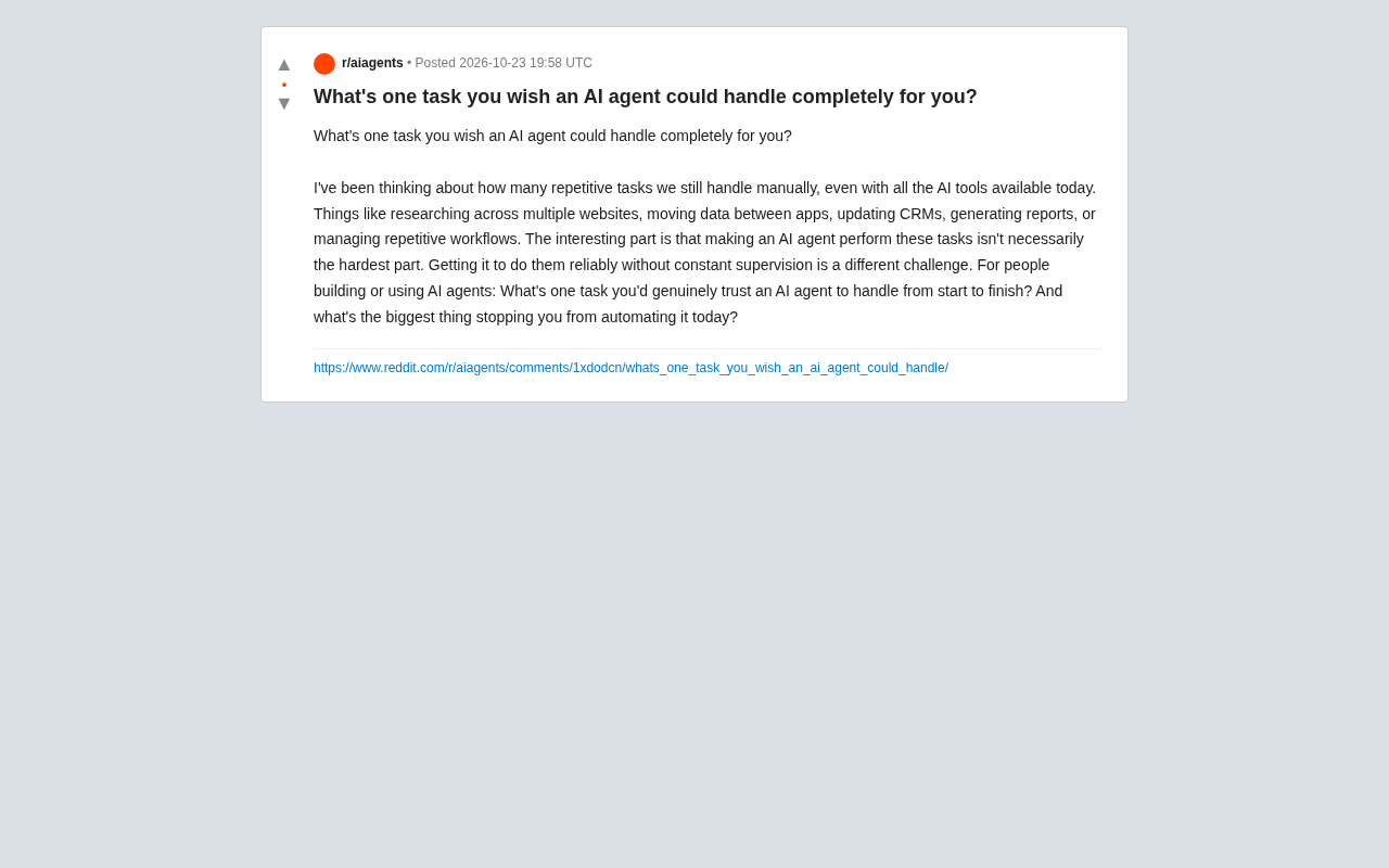 What Task Should AI Agents Take Over Most? Heated Reddit Discussion