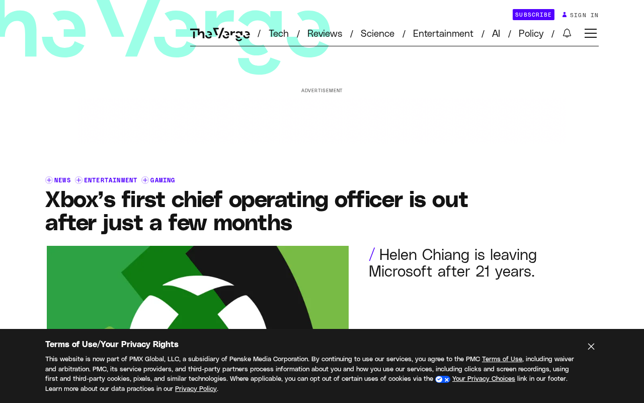 Xbox首任COO上任数月即离职,21年微软老兵出走