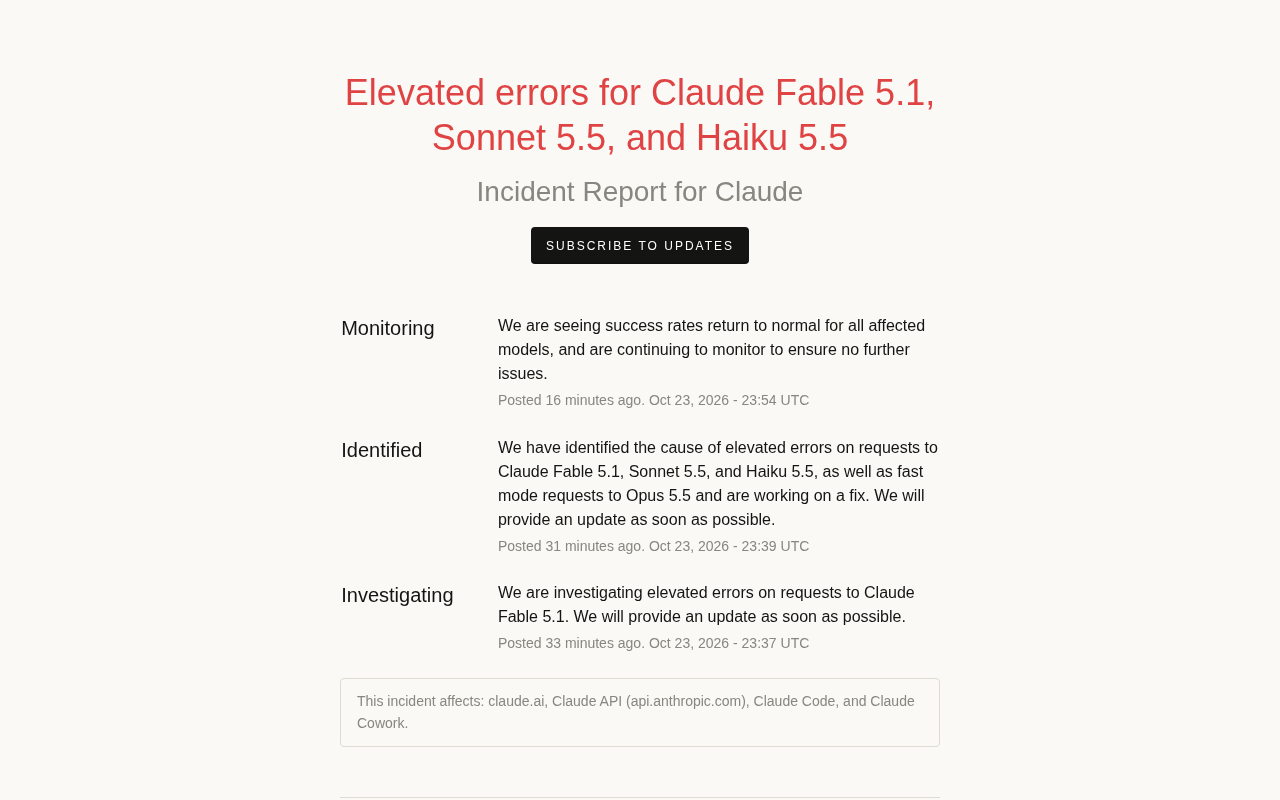 Multiple Claude Models Hit by Errors: A Postmortem of Fable 5.1, Sonnet 5.5, and Haiku 5.5