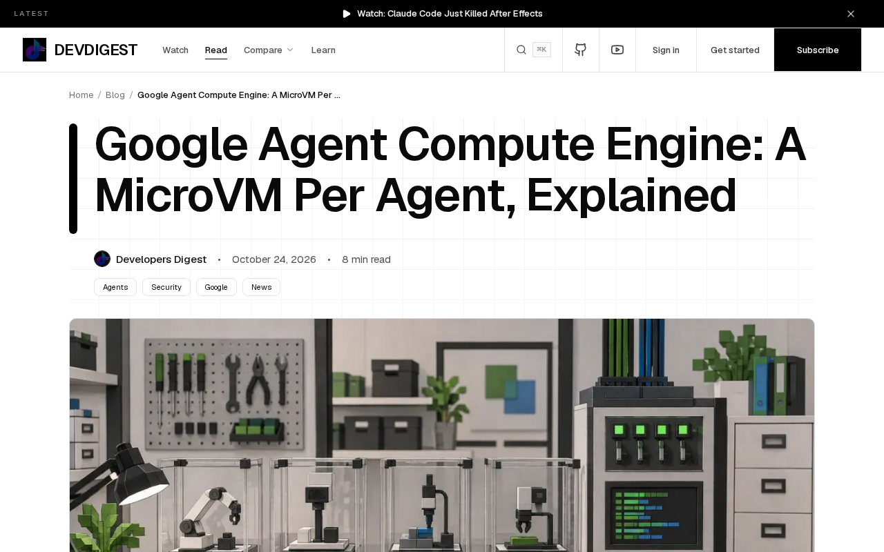 谷歌Agent Compute Engine:每个Agent一个microVM