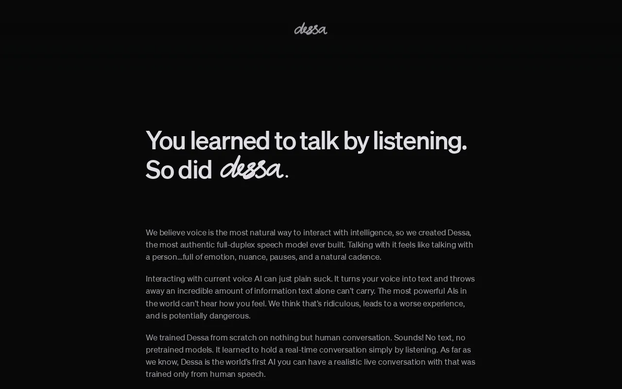Dessa: The Most Realistic Full-Duplex Speech Model to Date