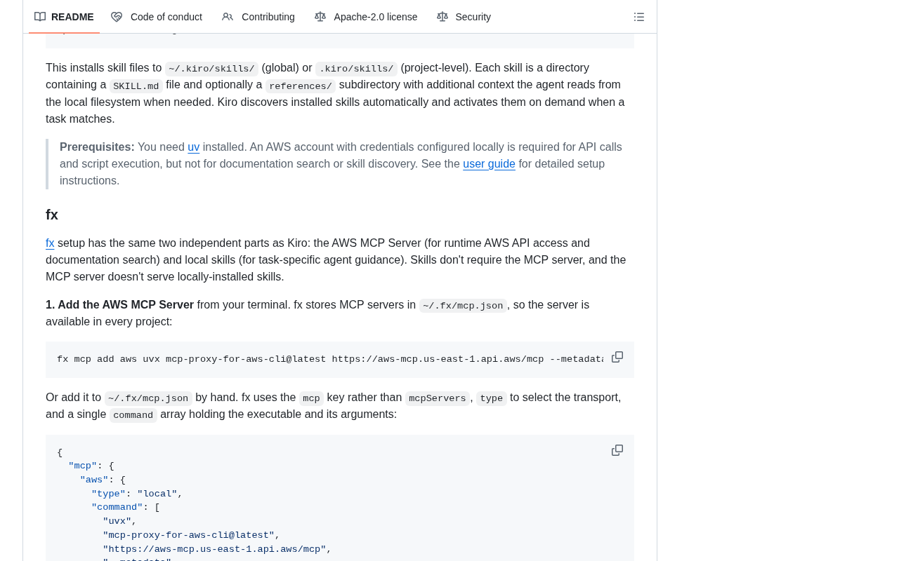 github source: aws/agent-toolkit-for-aws: Official, AWS-supported MCP servers, skills, and plugins to help AI agent