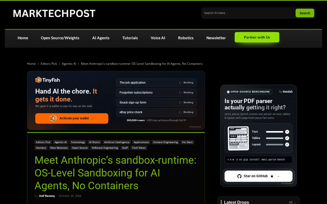 Anthropic开源sandbox-runtime:无需容器的AI代理沙箱