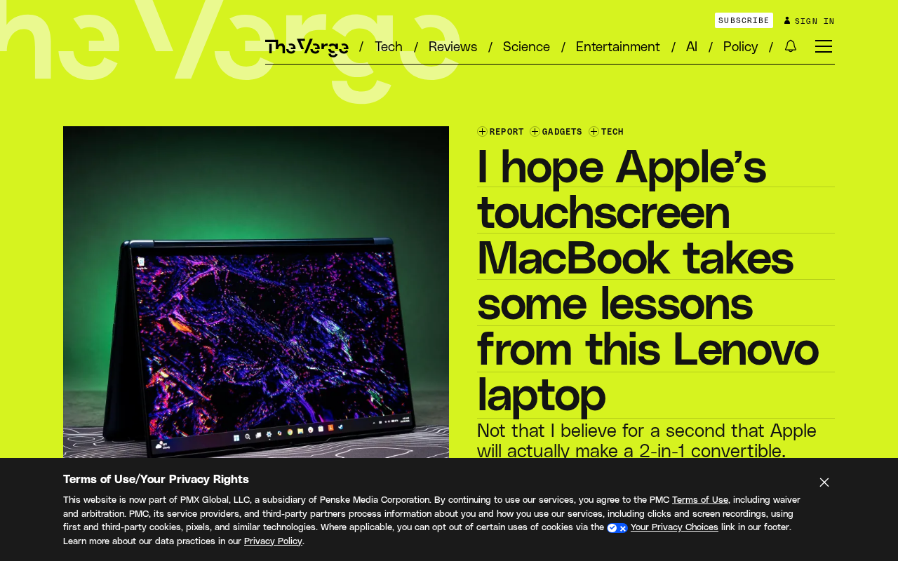 Rumors of a Touchscreen MacBook Resurface, and Lenovo's Yoga 9n Offers a Good Blueprint
