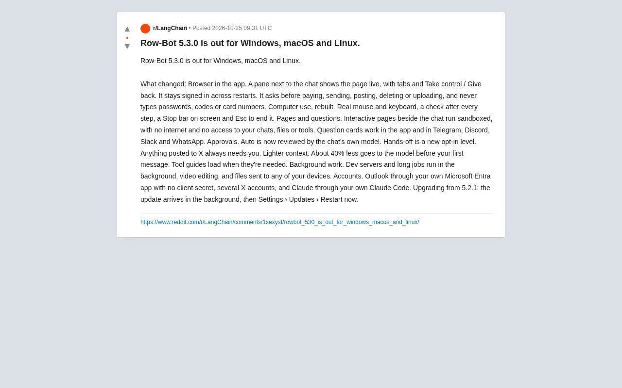 Row-Bot 5.3.0 Released: Built-in Browser and Security Approval Redefine AI Agents