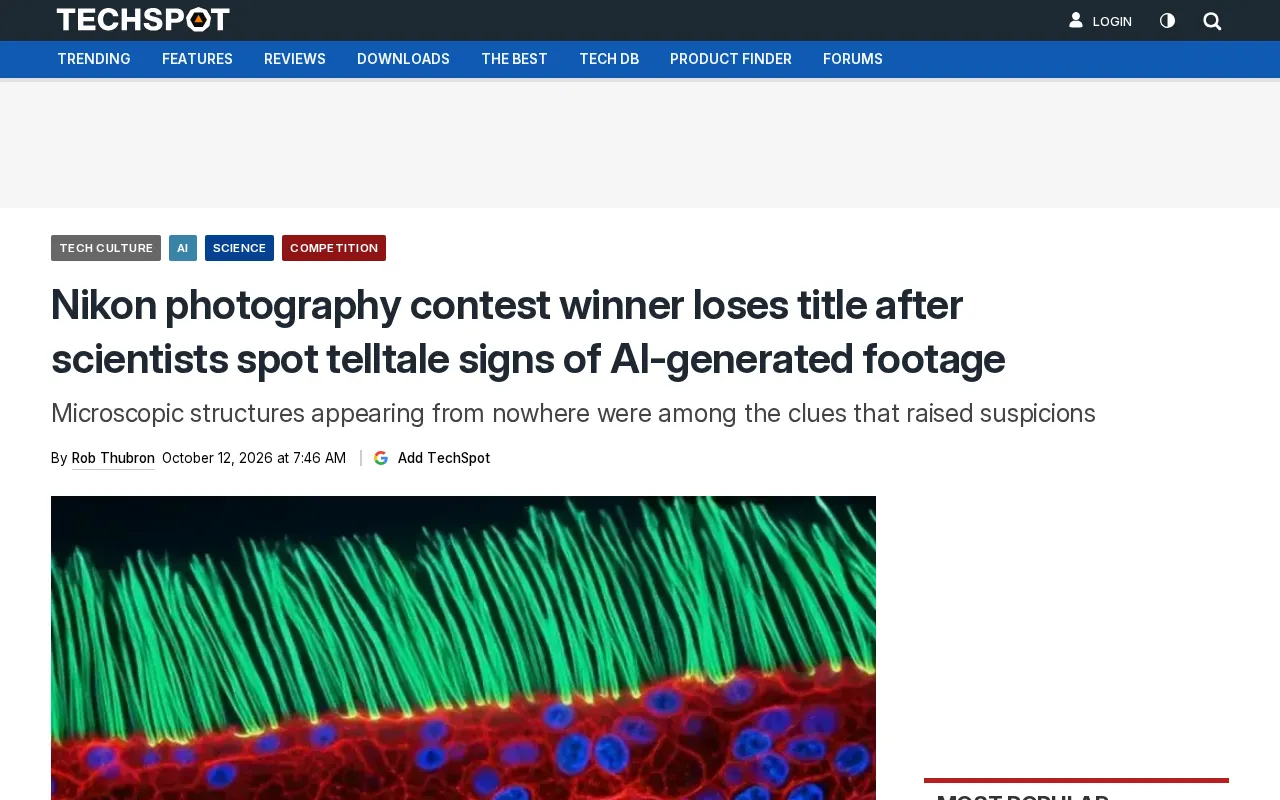 hackernews source: Nikon photography contest winner loses title after scientists spot signs of AI