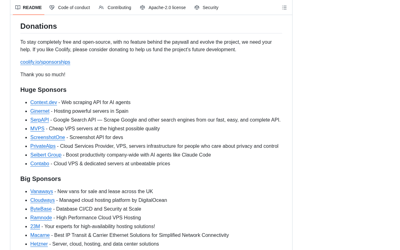 github source: coollabsio/coolify: An open-source, self-hostable PaaS alternative to Vercel, Heroku & Netlify that