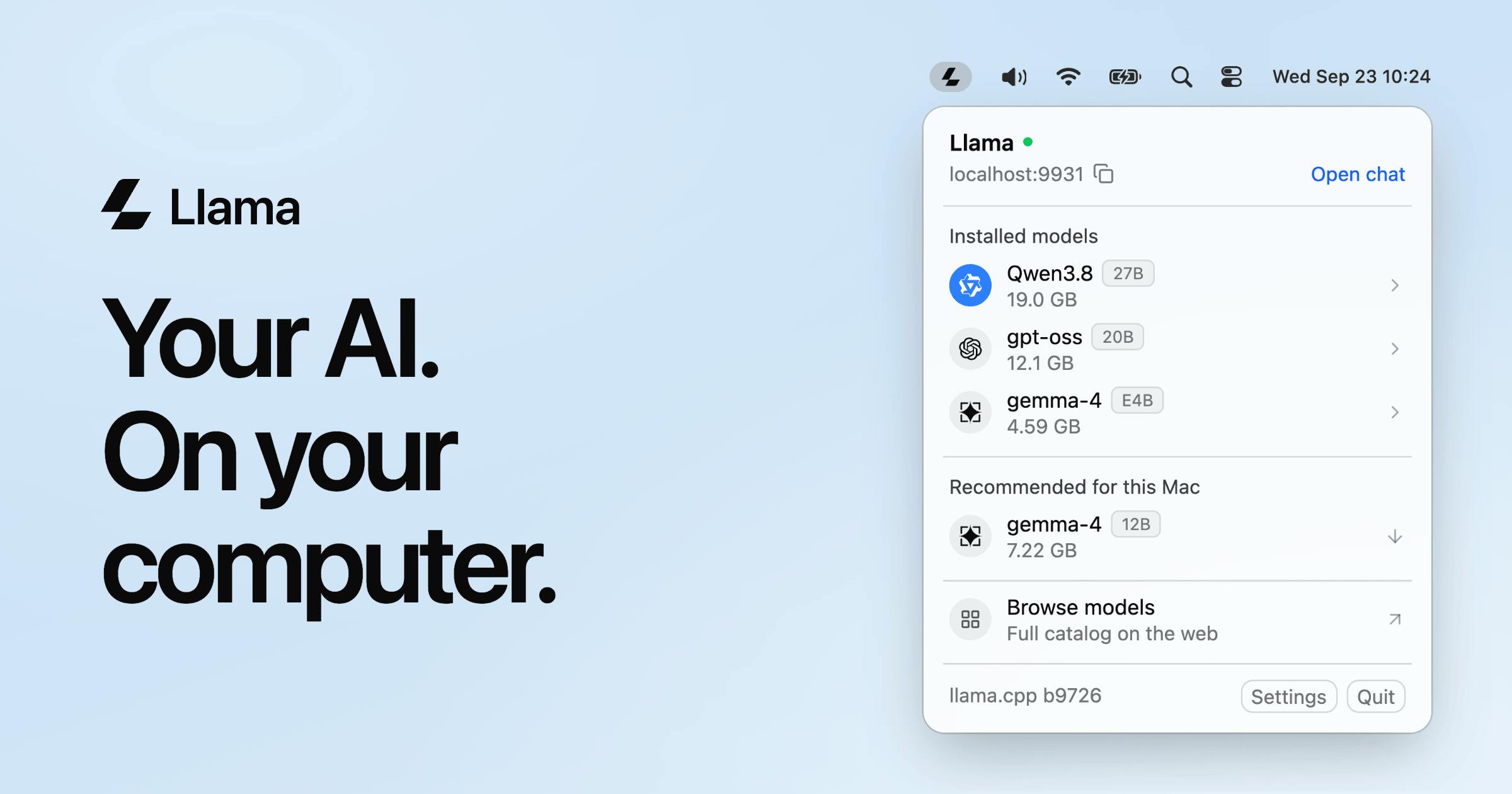 Llama Windows:一个本地AI服务器,统一所有Windows应用