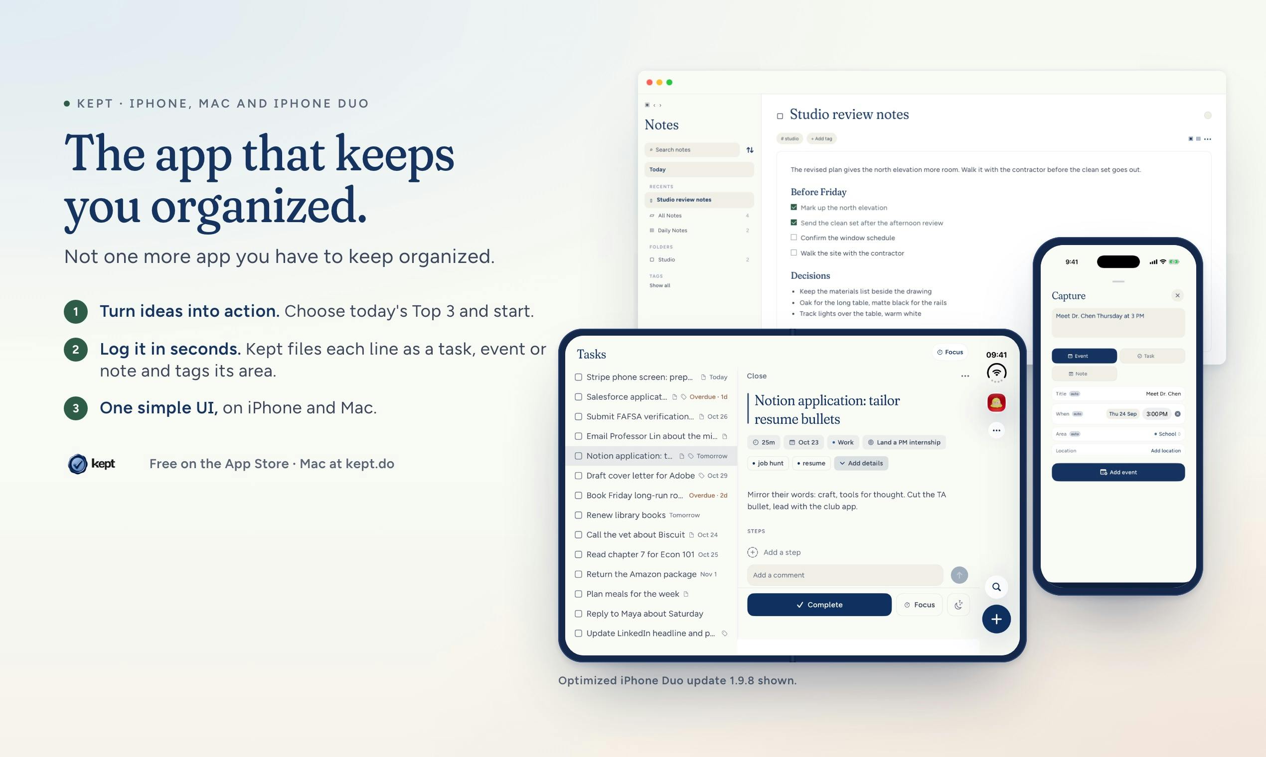 Kept: Turn Ideas into Action with AI — The All-in-One Planner for the Apple Ecosystem