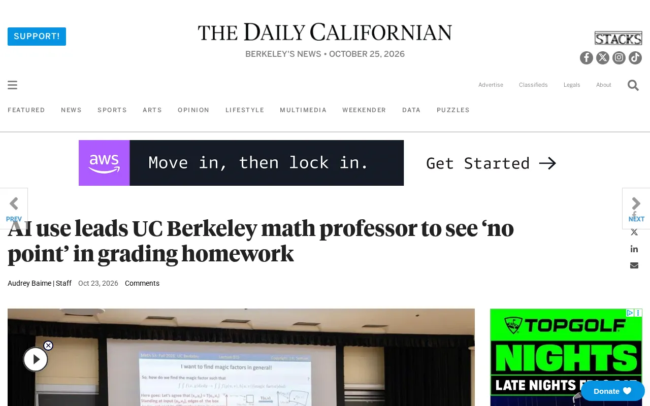 AI Rewrites Teaching: Why a Berkeley Math Professor Gave Up Grading Homework