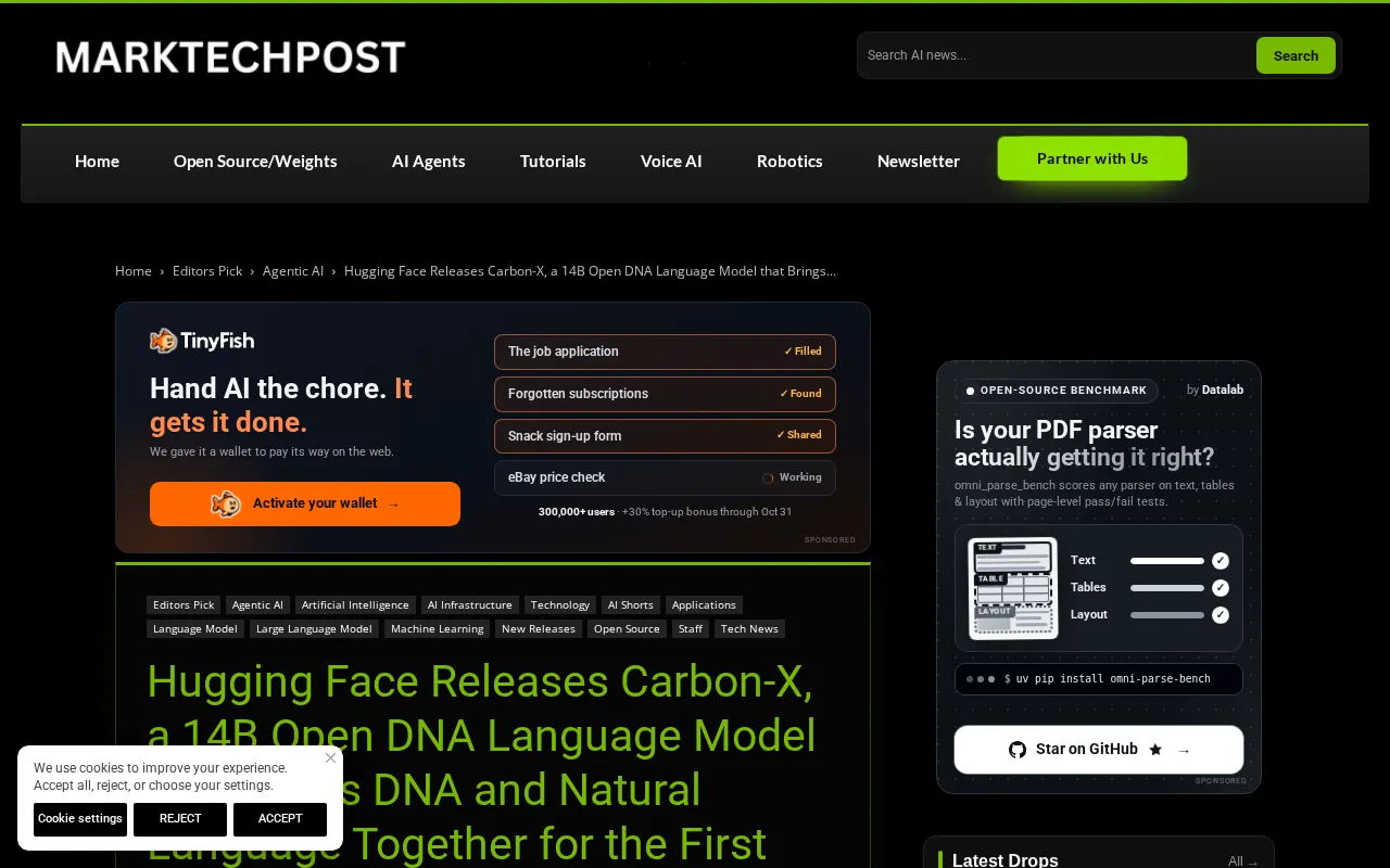 Hugging Face Releases Carbon-X: A 14B Open-Source DNA Language Model That Bridges Natural Language