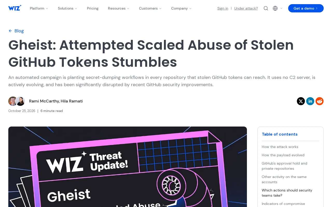 Gheist Campaign: Using Stolen GitHub Tokens to Plant Exfiltration Workflows