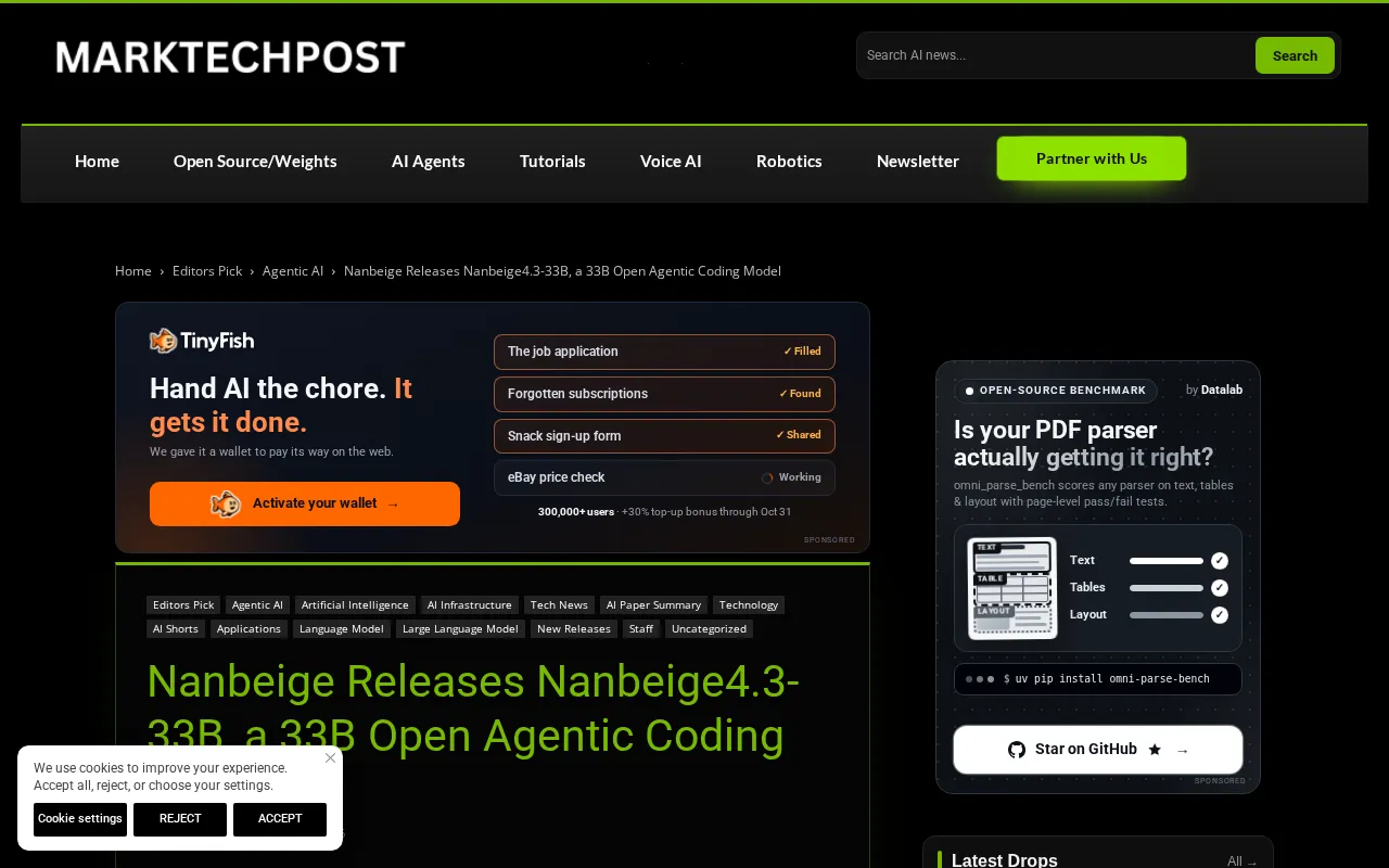 Nanbeige Releases 33B Open-Source Agentic Coding Model with 512K Context
